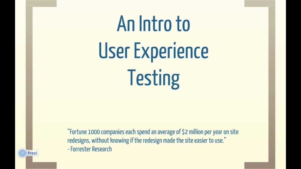 User experience testing