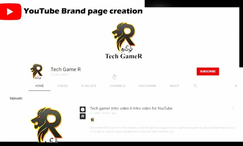 YouTube channel branding